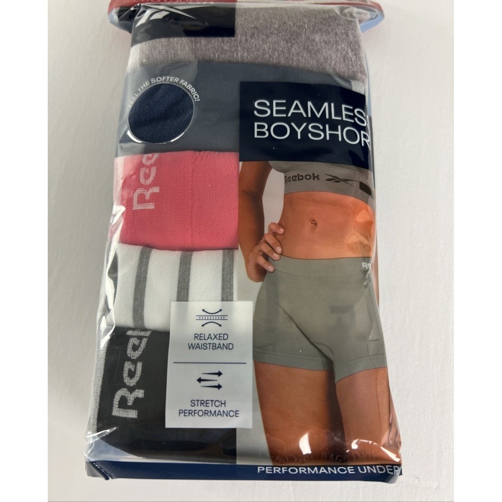 Reebok Women's 5-Pack‎ Boyshorts Size 2XL 18 Seamless Tagfree Multicolor A42